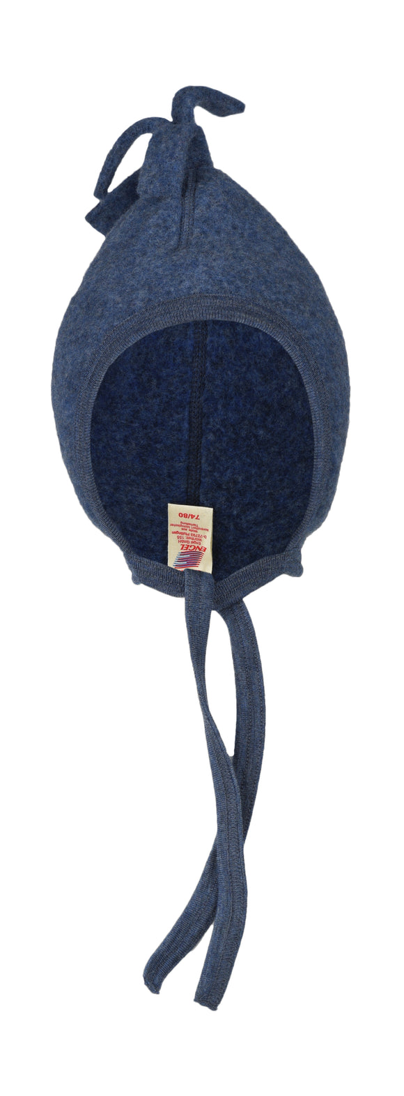Mütze Wollfleece blau melange
