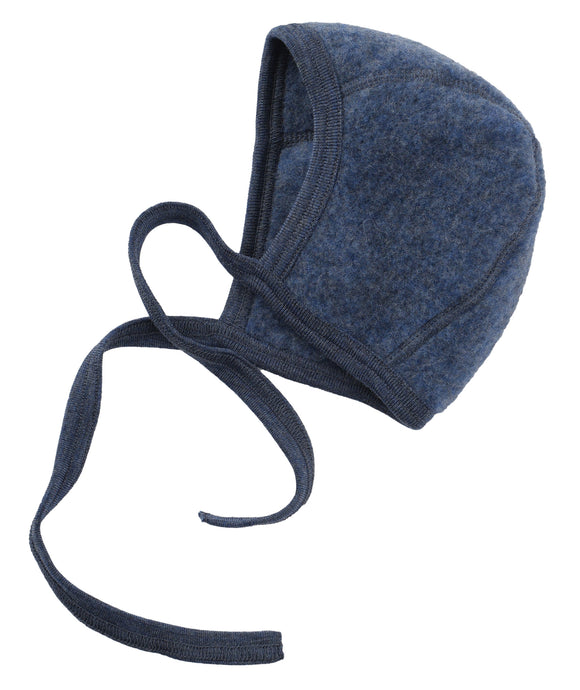 Häubchen Wollfleece blau melange