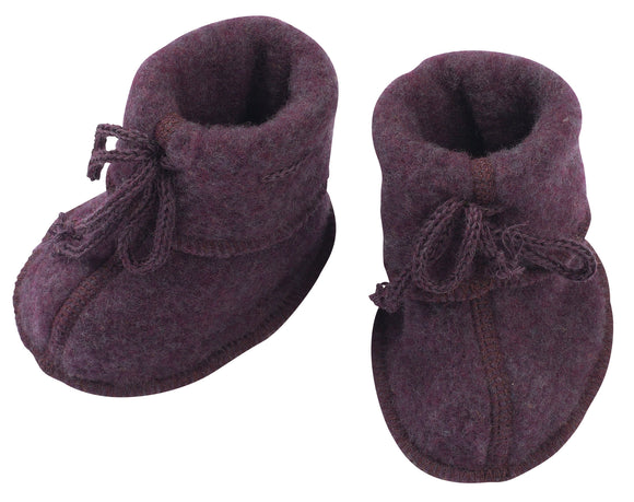 Schühchen Wollfleece lila melange