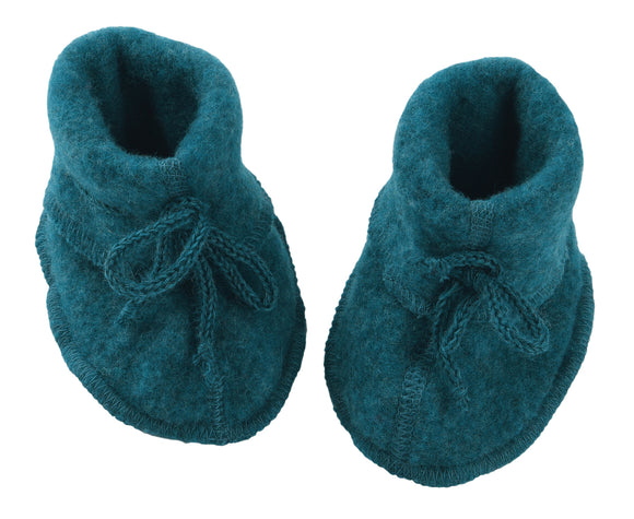 Schühchen Wollfleece petrol melange