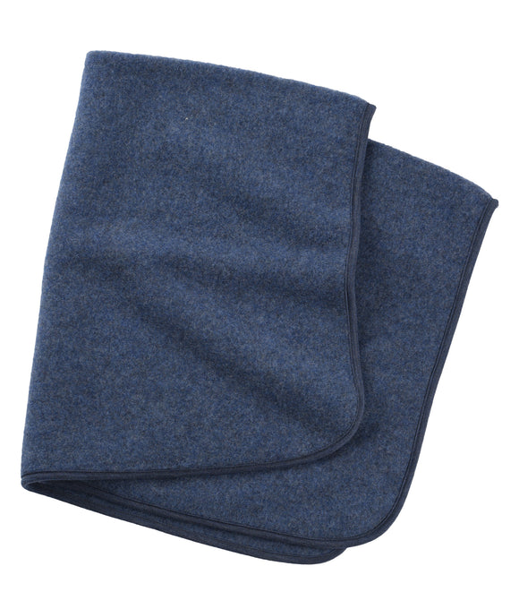 Babydecke Wollfleece blau melange
