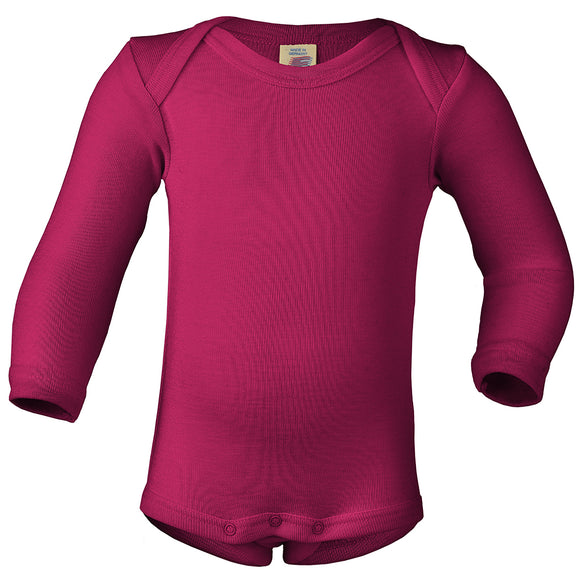 Body Wolle-Seide langarm himbeer