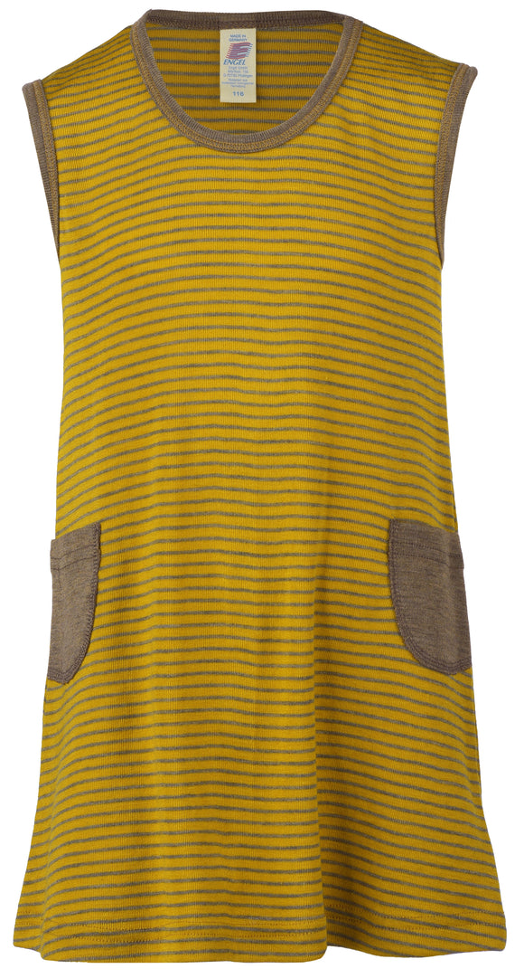 Kleid Wolle-Seide safran walnuss