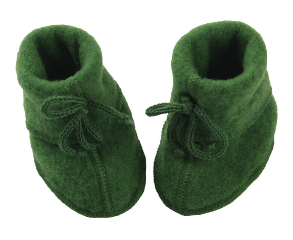 Schühchen Wollfleece grün melange